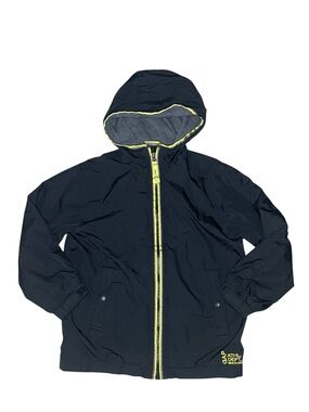 Gap Kids Black Hooded Light Jacket with Jersey lining-Boys Small 6-7